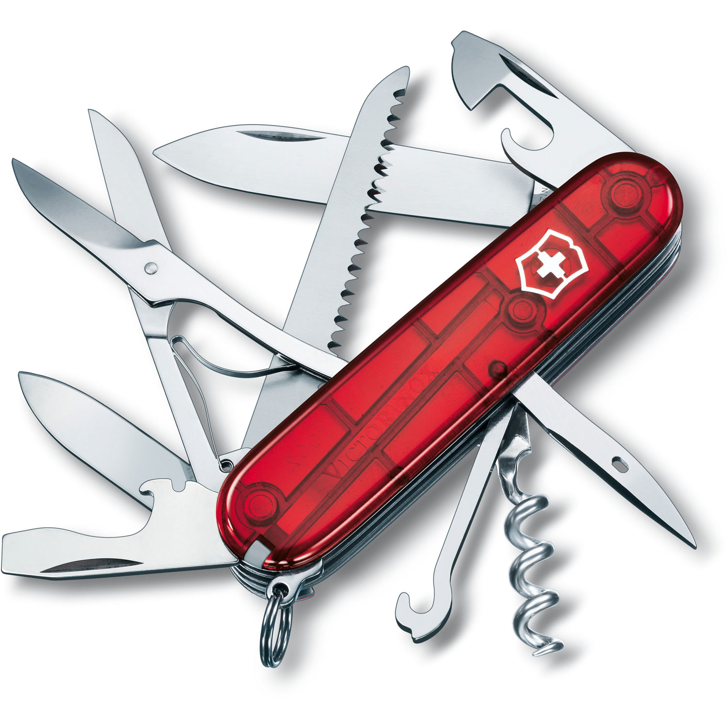 Victorinox Taschenmesser Huntsman transparent rot Victorinox Taschenmesser Huntsman transparent rot